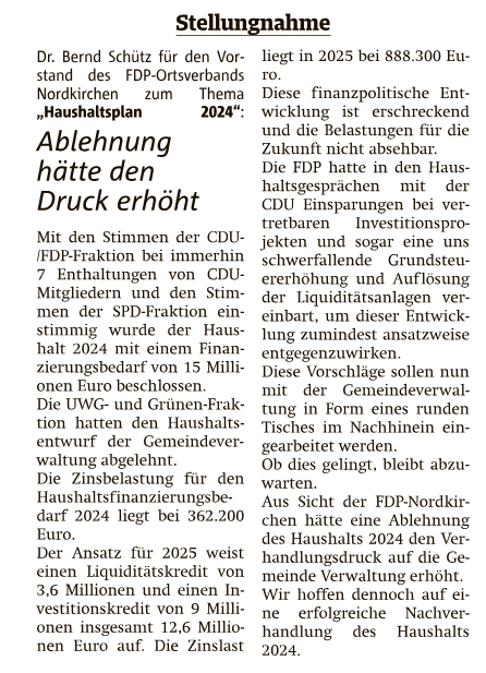 Ruhr Nachrichten 16.03.2024